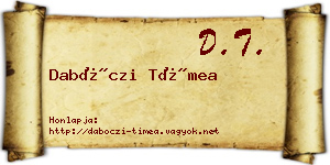 Dabóczi Tímea névjegykártya
