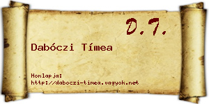 Dabóczi Tímea névjegykártya