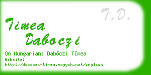 timea daboczi business card